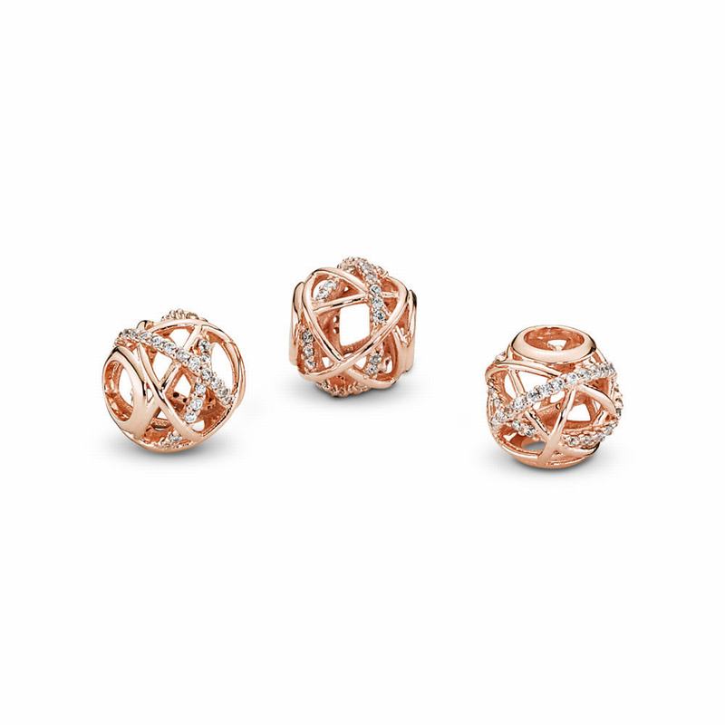 Pandora Sparkling & Polished Lines Charm Outlet NZ, Pandora Rose™ (257934-SZA)